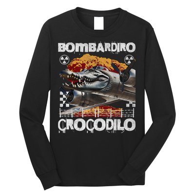 Bombardiro Crocodilo - Italian Brainrot Meme  Long Sleeve Shirt