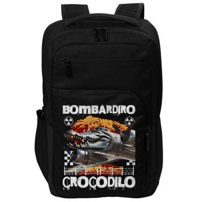 Bombardiro Crocodilo - Italian Brainrot Meme  Impact Tech Backpack