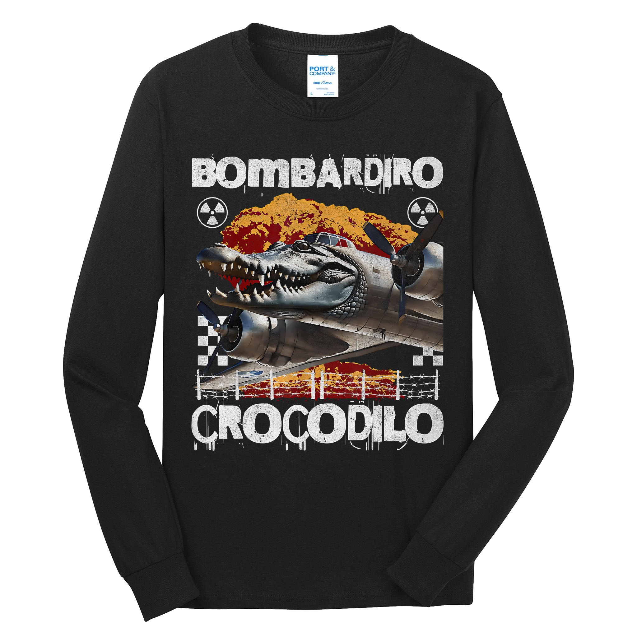 Bombardiro Crocodilo - Italian Brainrot Meme  Tall Long Sleeve T-Shirt