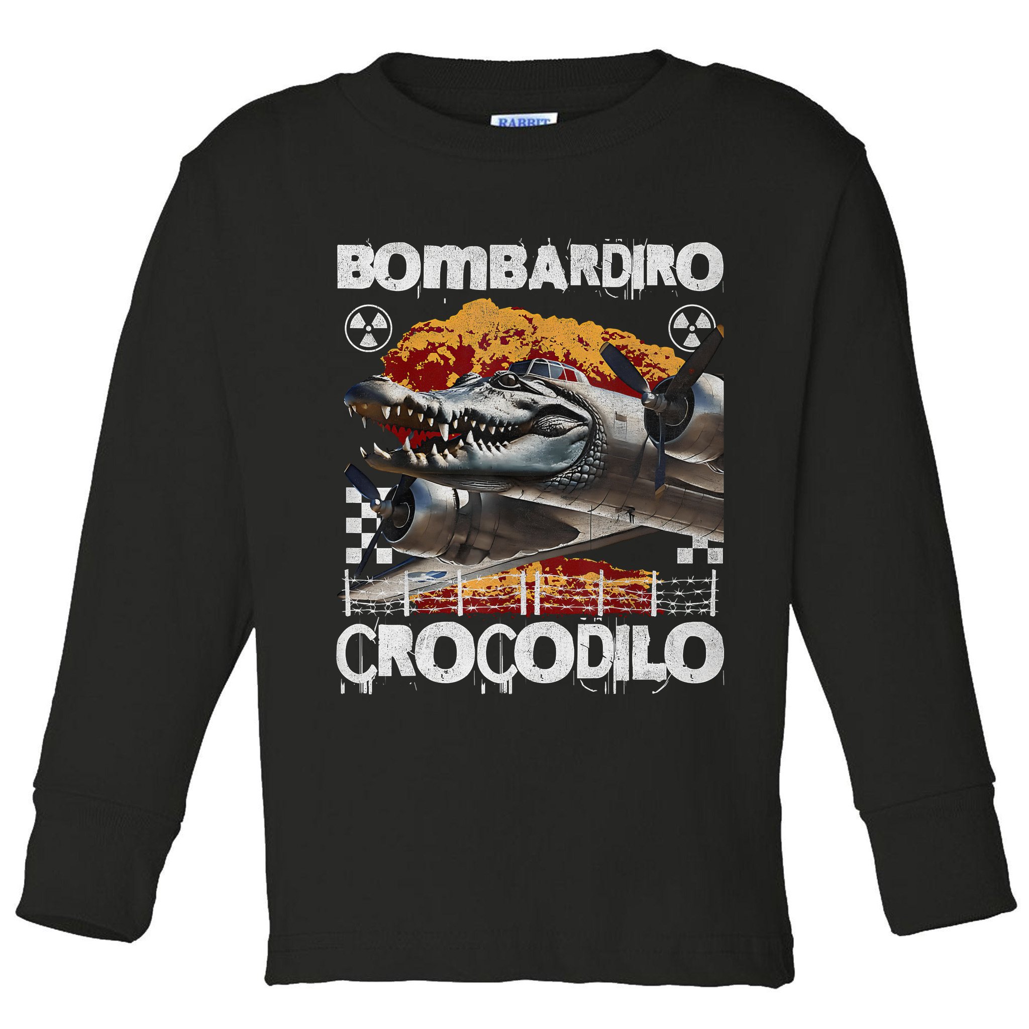 Bombardiro Crocodilo - Italian Brainrot Meme  Toddler Long Sleeve Shirt