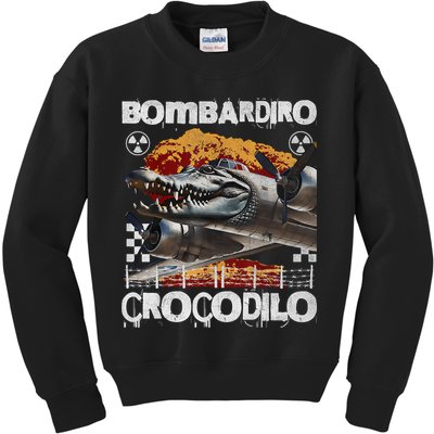 Bombardiro Crocodilo - Italian Brainrot Meme  Kids Sweatshirt