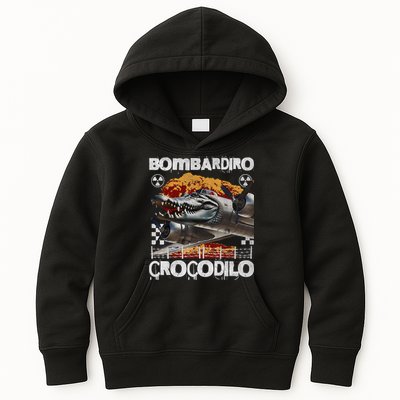 Bombardiro Crocodilo - Italian Brainrot Meme  Kids Hoodie