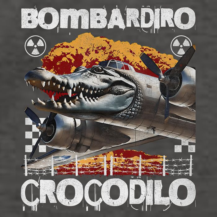 Bombardiro Crocodilo - Italian Brainrot Meme  Vector Backpack