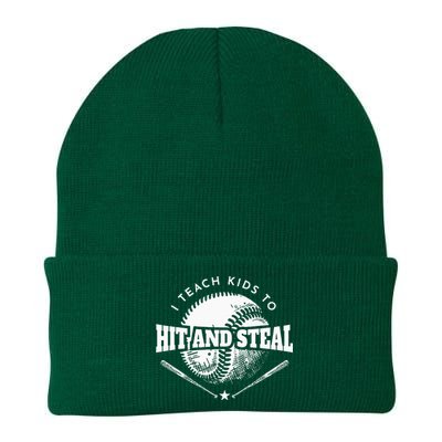 Baseball Coach I Teach Kids To Hit And Steal Knit Cap Winter Beanie