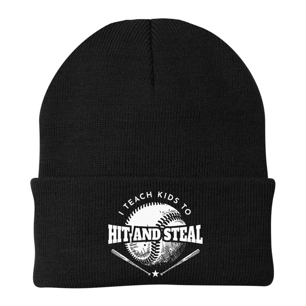 Baseball Coach I Teach Kids To Hit And Steal Beanie