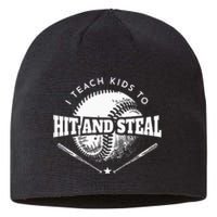 Baseball Coach I Teach Kids To Hit And Steal Sustainable Beanie