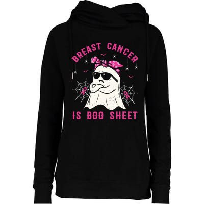 Breast Cancer Is Boo Sheet Breast Cancer Warrior Halloween Womens Funnel Neck Pullover Hood