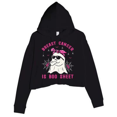 Breast Cancer Is Boo Sheet Breast Cancer Warrior Halloween Crop Fleece Hoodie