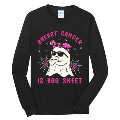 Breast Cancer Is Boo Sheet Breast Cancer Warrior Halloween Tall Long Sleeve T-Shirt