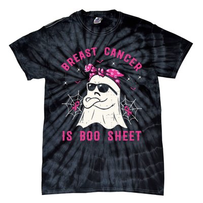 Breast Cancer Is Boo Sheet Breast Cancer Warrior Halloween Tie-Dye T-Shirt