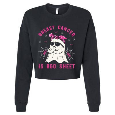 Breast Cancer Is Boo Sheet Breast Cancer Warrior Halloween Cropped Pullover Crew