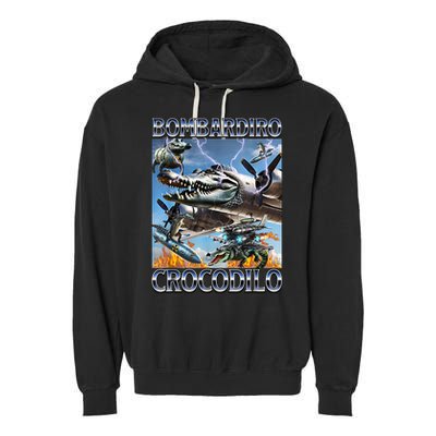Bombardiro Crocodilo - Italian Brainrot Meme Garment-Dyed Fleece Hoodie