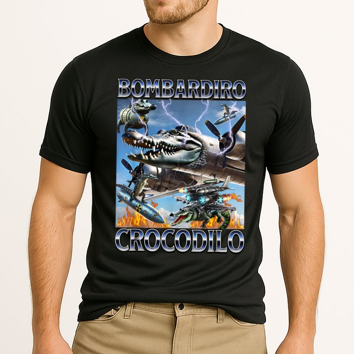 Bombardiro Crocodilo - Italian Brainrot Meme Cooling Performance Crew T-Shirt