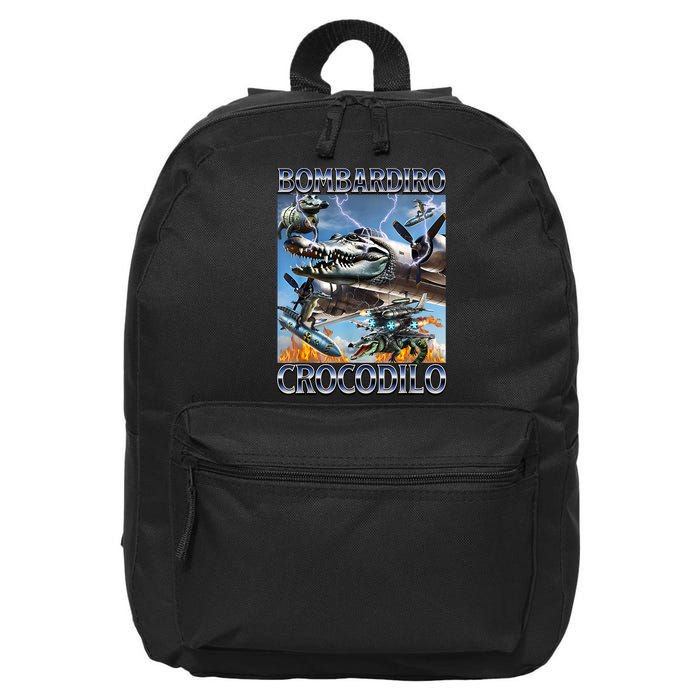 Bombardiro Crocodilo - Italian Brainrot Meme 16 in Basic Backpack