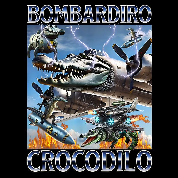 Bombardiro Crocodilo - Italian Brainrot Meme 16 in Basic Backpack