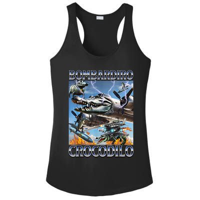 Bombardiro Crocodilo - Italian Brainrot Meme Ladies PosiCharge Competitor Racerback Tank