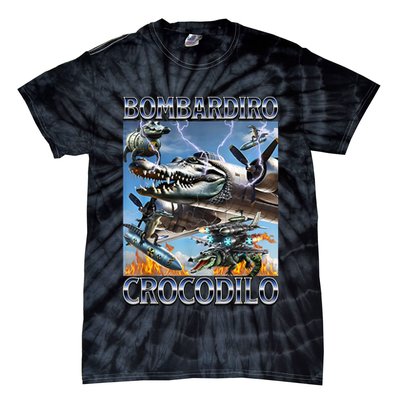 Bombardiro Crocodilo - Italian Brainrot Meme Tie-Dye T-Shirt