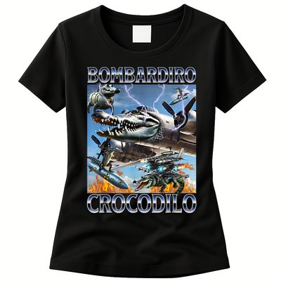 Bombardiro Crocodilo - Italian Brainrot Meme Womens T-Shirt
