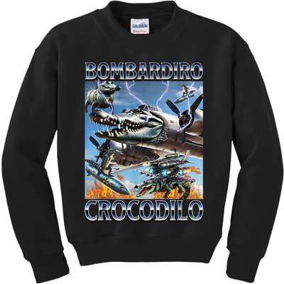Bombardiro Crocodilo - Italian Brainrot Meme Kids Sweatshirt