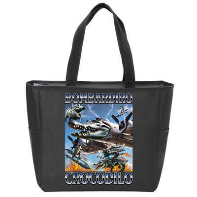 Bombardiro Crocodilo - Italian Brainrot Meme Zip Tote Bag
