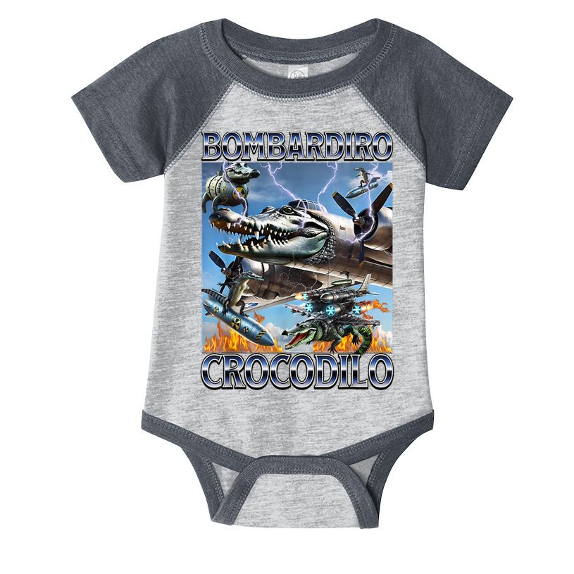 Bombardiro Crocodilo - Italian Brainrot Meme Infant Baby Jersey Bodysuit