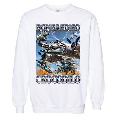 Bombardiro Crocodilo - Italian Brainrot Meme Garment-Dyed Sweatshirt