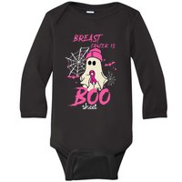 Breast Cancer Is Boo Sheet Halloween Breast Cancer Awareness Baby Long Sleeve Bodysuit