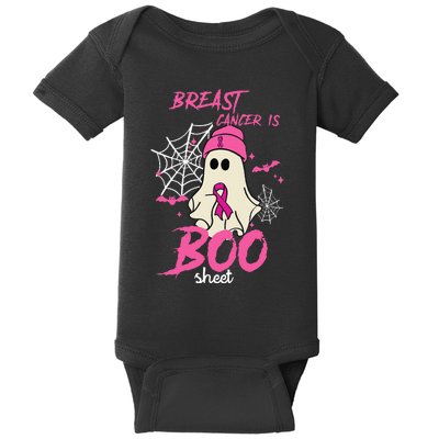 Breast Cancer Is Boo Sheet Halloween Breast Cancer Awareness Baby Bodysuit