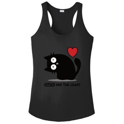 Black Cat | I Hate You The Least | Cats Heart Ladies PosiCharge Competitor Racerback Tank