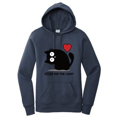 Black Cat | I Hate You The Least | Cats Heart Women's Pullover Hoodie