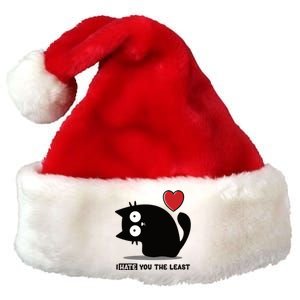 Black Cat | I Hate You The Least | Cats Heart Premium Christmas Santa Hat