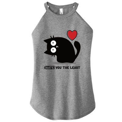 Black Cat | I Hate You The Least | Cats Heart Women’s Perfect Tri Rocker Tank