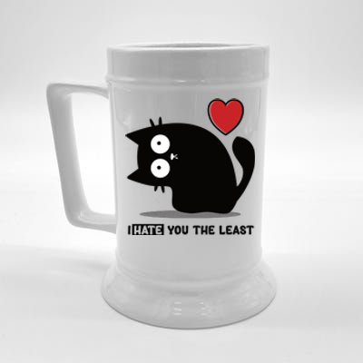 Black Cat | I Hate You The Least | Cats Heart Beer Stein