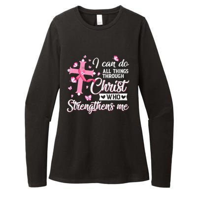 Breast Cancer I Can Do All Things Through Christ Womens CVC Long Sleeve Shirt