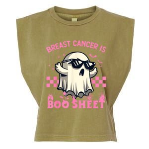 Breast Cancer Is Boo Sheet Halloween Breast Cancer Awareness Garment-Dyed Women's Muscle Tee