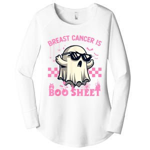 Breast Cancer Is Boo Sheet Halloween Breast Cancer Awareness Women's Perfect Tri Tunic Long Sleeve Shirt