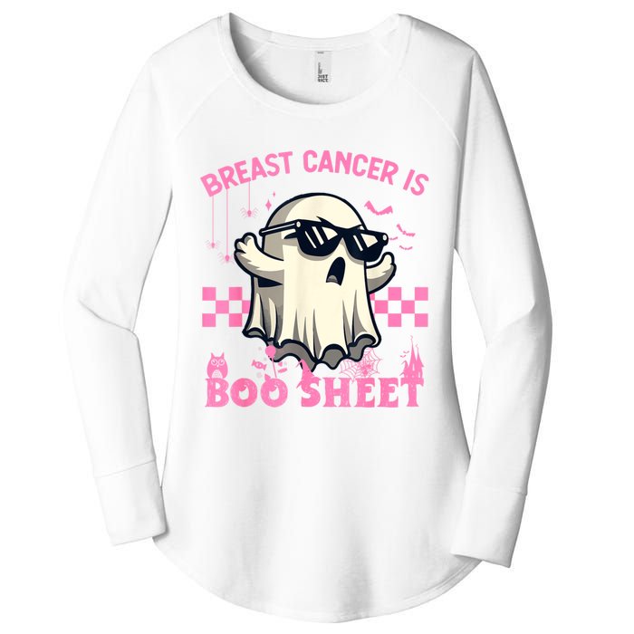 Breast Cancer Is Boo Sheet Halloween Breast Cancer Awareness Women's Perfect Tri Tunic Long Sleeve Shirt