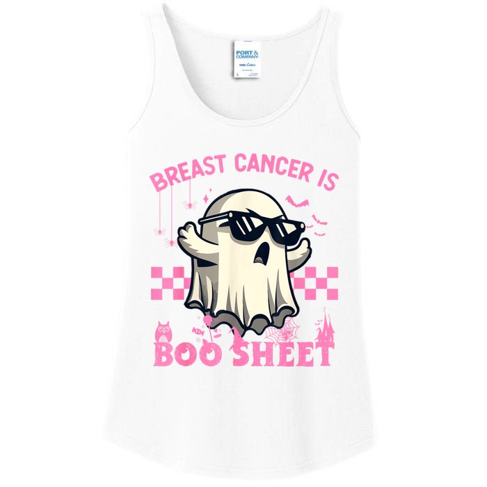 Breast Cancer Is Boo Sheet Halloween Breast Cancer Awareness Ladies Essential Tank