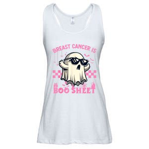 Breast Cancer Is Boo Sheet Halloween Breast Cancer Awareness Ladies Essential Flowy Tank