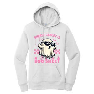 Breast Cancer Is Boo Sheet Halloween Breast Cancer Awareness Women's Pullover Hoodie