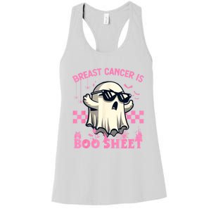 Breast Cancer Is Boo Sheet Halloween Breast Cancer Awareness Women's Racerback Tank