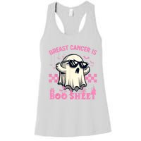 Breast Cancer Is Boo Sheet Halloween Breast Cancer Awareness Women's Racerback Tank