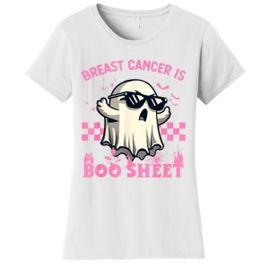 Breast Cancer Is Boo Sheet Halloween Breast Cancer Awareness Women's T-Shirt