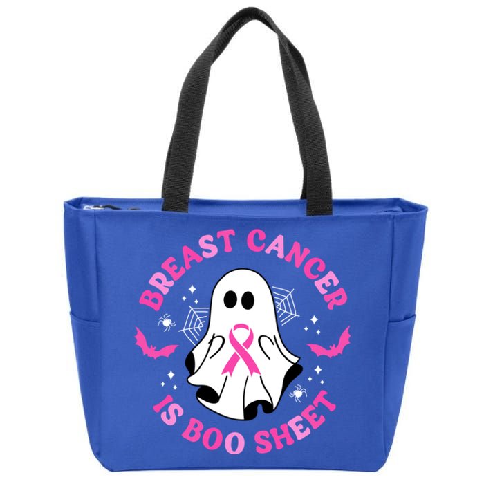 Breast Cancer Is Boo Sheet Awareness Halloween Ghost Gift Zip Tote Bag