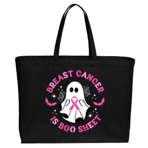 Breast Cancer Is Boo Sheet Awareness Halloween Ghost Gift Cotton Canvas Jumbo Tote