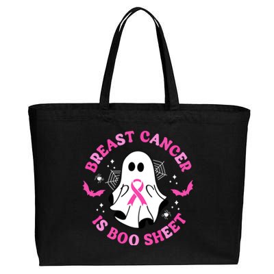 Breast Cancer Is Boo Sheet Awareness Halloween Ghost Gift Cotton Canvas Jumbo Tote