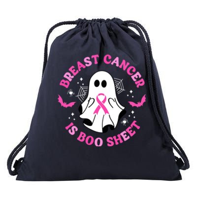 Breast Cancer Is Boo Sheet Awareness Halloween Ghost Gift Drawstring Bag