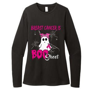 Breast Cancer Is Boo Sheet Halloween Breast Cancer Awareness Womens CVC Long Sleeve Shirt