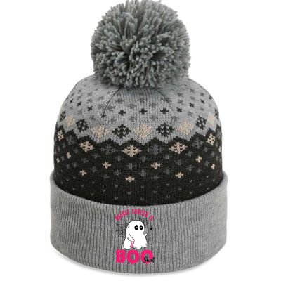 Breast Cancer Is Boo Sheet Halloween Ghost The Baniff Cuffed Pom Beanie