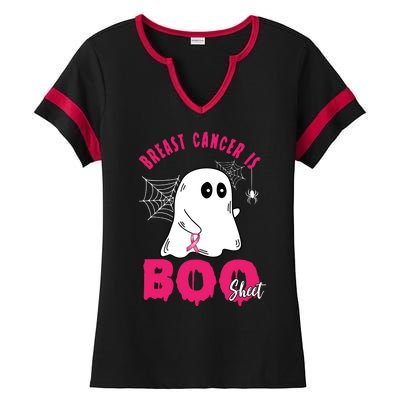 Breast Cancer Is Boo Sheet Halloween Ghost Ladies Halftime Notch Neck Tee